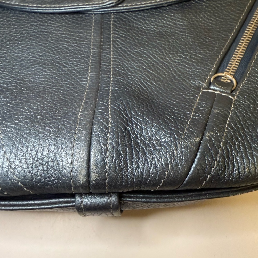 Botkier TRIGGER Mermaid Blue Moto Leather Hobo Shoulder Bag Studded Fringe - Picture 8 of 15